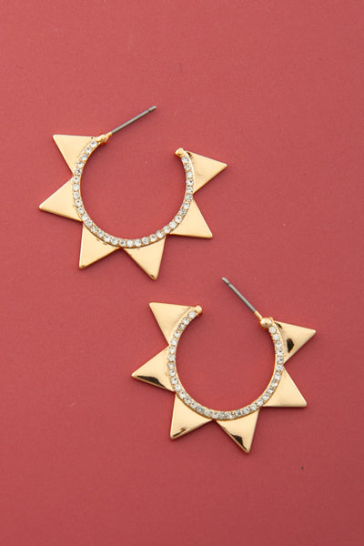 STARBURST RHINESTONE HOOP EARRINGS | 31E03187