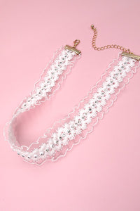 LACE RHINESTONE CHOKER NECKLACE | 31N23145