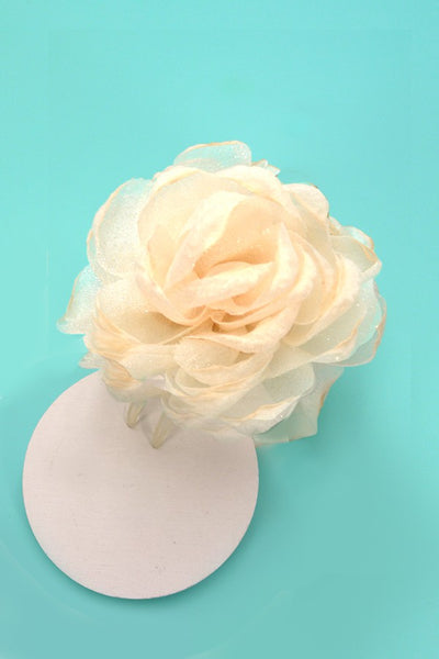 ROSE PETAL SHEER FABRIC HAIR CLAW CLIPS | 40H622