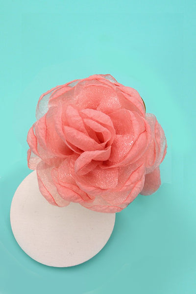 ROSE PETAL SHEER FABRIC HAIR CLAW CLIPS | 40H622