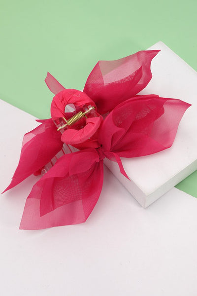 SILK LIKE CHIFFON BOW HAIR CLAW CLIPS | 40H625