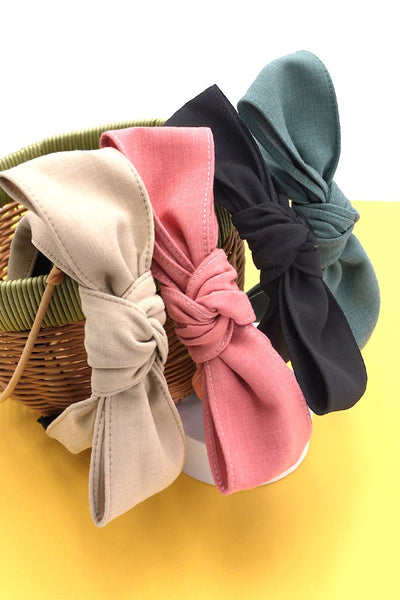 COTTON LINEN FASHION BOW HEADBAND | 40HB133