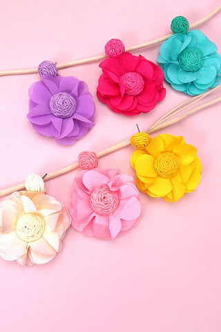 RAFFIA FLOWER COLORFUL EARRINGS | 40E279