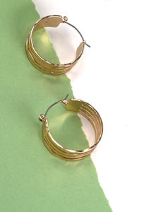 HAMMERED 4 ROW HOOP EARRINGS | 80E1143