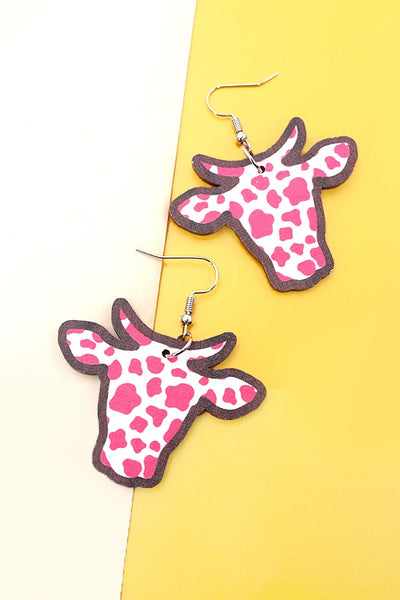 WOOD COW EARRINGS | 80E1177