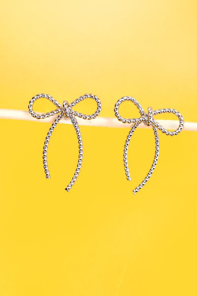 ROPE BOW DESIGN STUD EARRINGS | 10E3063007