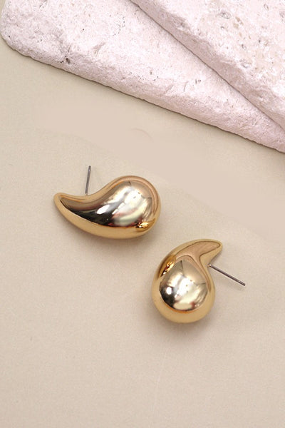 LUXURY SHINY GOLD TEARDROP EARRINGS | 10E3070721