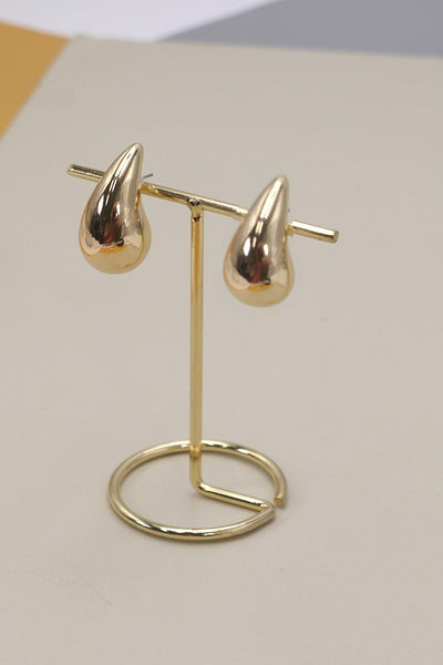 LUXURY SHINY GOLD TEARDROP EARRINGS | 10E3070721