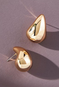 LUXURY SHINY GOLD TEARDROP EARRINGS | 10E3070721