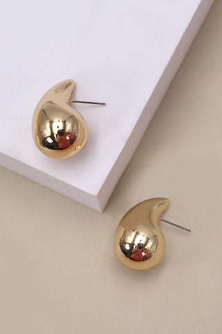 LUXURY SHINY GOLD TEARDROP EARRINGS | 10E3070721