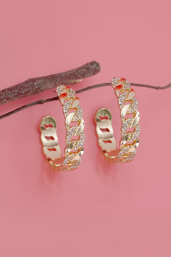 FIGARO ROPE RHINESTONE HOOP EARRINGS | 10E3070747