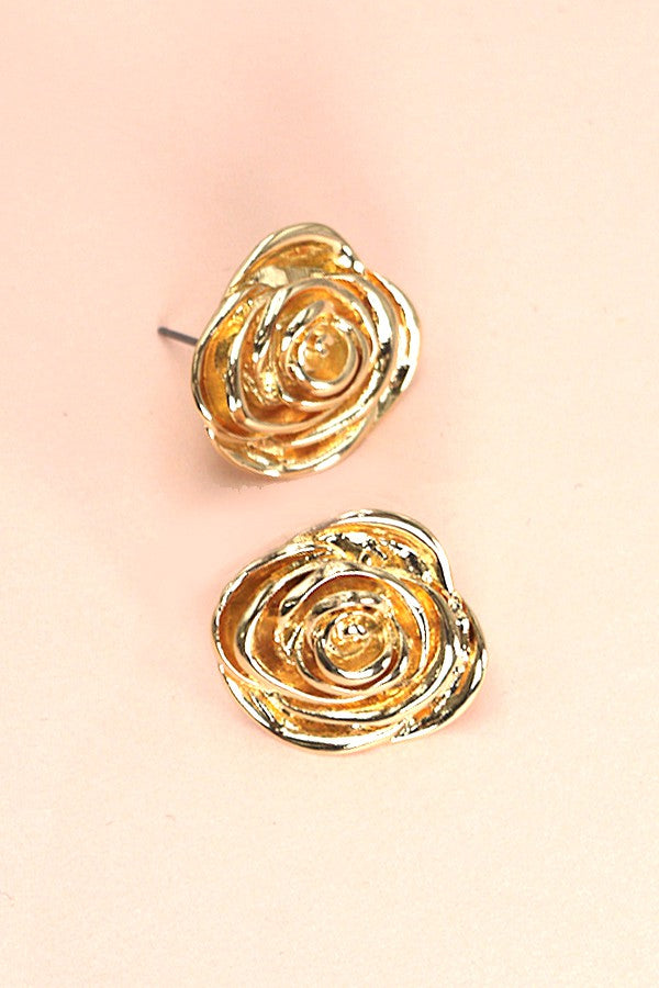 GOLD FLOWER STUD EARRINGS| 80E1200