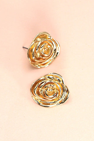 GOLD FLOWER STUD EARRINGS| 80E1200