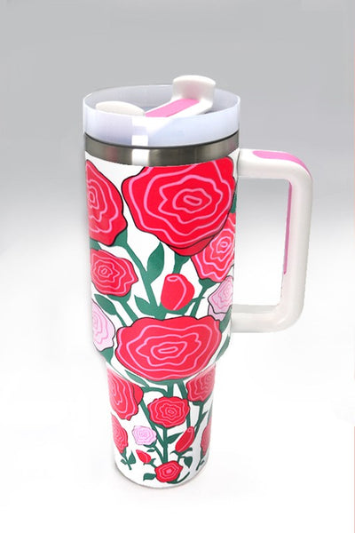 40oz STAINLESS STEEL TUMBLER FLOWERS