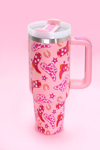 40oz STAINLESS STEEL TUMBLER WESTERN PINK | TB40OZ