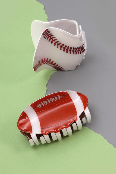 BASEBALL FOOTBALL GAME DAY HAIR CLAW CLIPS | 40H636