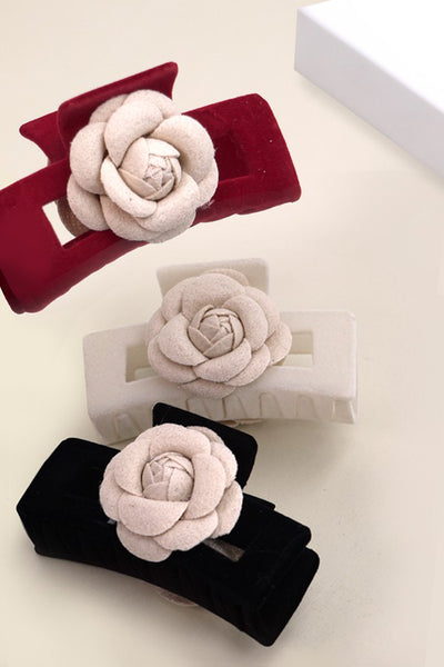 VELVET ROSE RECTANGLE HAIR CLAW CLIPS | 40H661