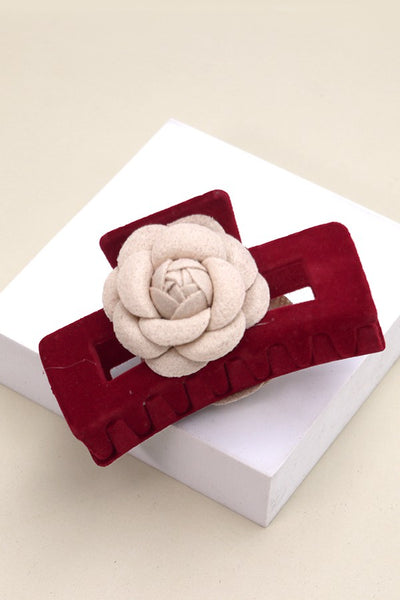 VELVET ROSE RECTANGLE HAIR CLAW CLIPS | 40H661