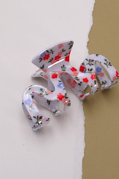 FLOWER WAVY SHINY ACETATE HAIR CLAW CLIPS | 40H632