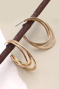 DIMENSIONAL OVAL HOOP EARRINGS | 31E03516