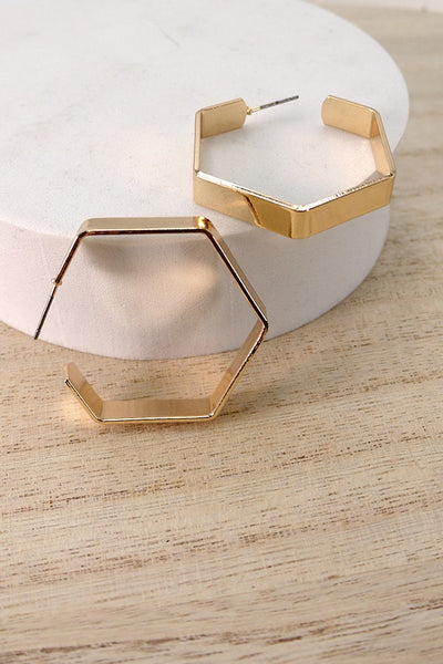 HEXAGON HOOP EARRINGS | 31E03517