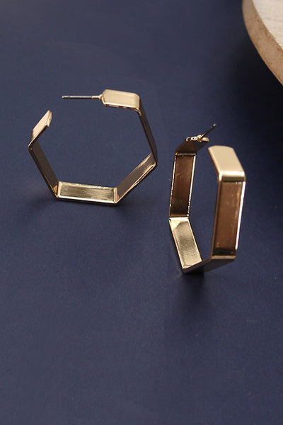 HEXAGON HOOP EARRINGS | 31E03517