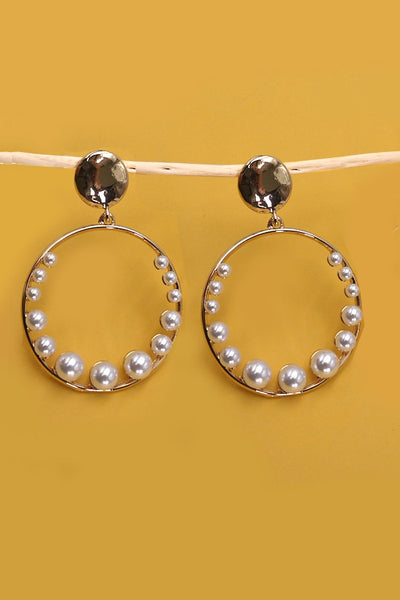 PEARL ROUND DROP EARRINGS | 31E03522