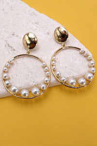 PEARL ROUND DROP EARRINGS | 31E03522