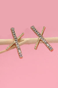 RHINESTONE X DESIGNER EARRINGS | 31E03524