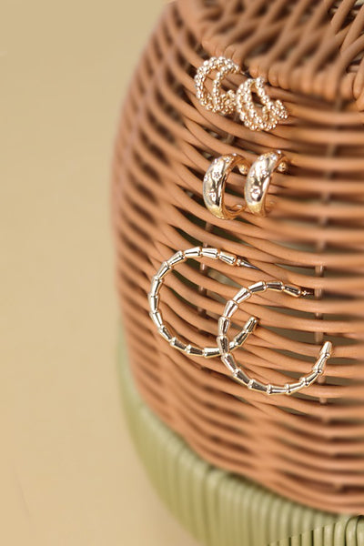 RHINESTONE MINI HOOP TRIO SET EARRINGS | 80E1427