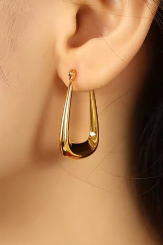 18K STAINLESS STEEL WATERPROOF TARNISH FREE HOOPS | 40E410