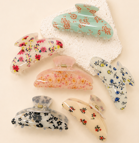 FLORAL FLOWER HAIR CLAW CLIP | 40H1140