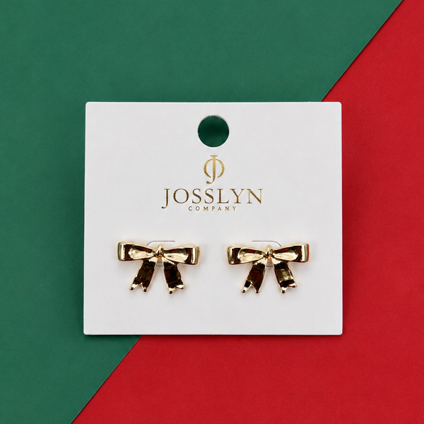 RADIANT GOLD MODERN BOW EARRINGS | 80E5491