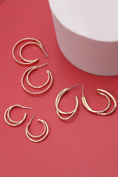 GEO HOOP TRIO SET EARRINGS | 31E03645