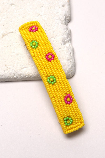 FLOWER BEADED BARRETTE HAIR CLIP | 10H2364