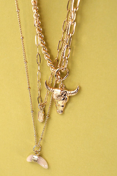 BULL HORN MULTI LAYER NECKLACE | 80N243