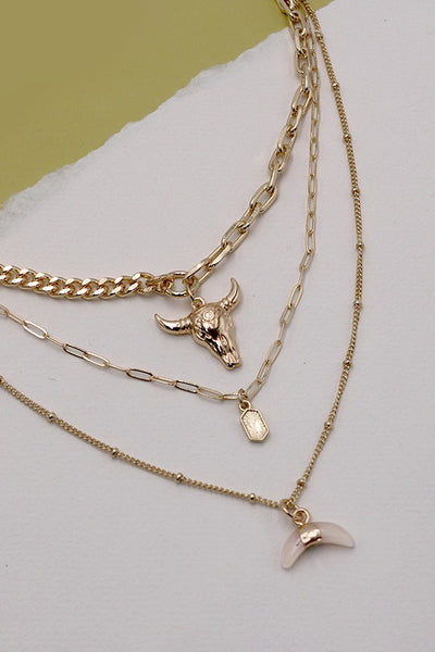 BULL HORN MULTI LAYER NECKLACE | 80N243