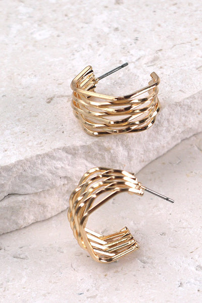 MULTI WIRED GEO HOOP EARRINGS | 80E1590