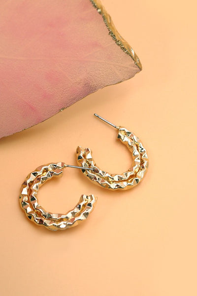 DOUBLE ROW TEXTURED HOOP EARRINGS | 80E1595