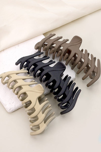 STYLISH MATTE JUMBO FIERY HAIR CLAW CLIPS | 40H666