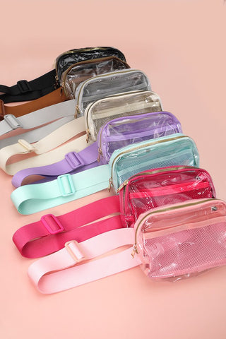 CLEAR CROSS BODY SLING MESSENGER FANNY PACK | 40P516