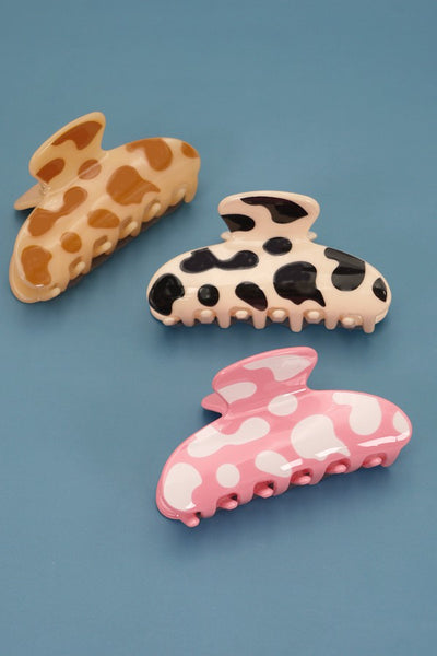 JUMBO CELLULOSE ANIMAL PRINT HAIR CLAW CLIPS | 40H675