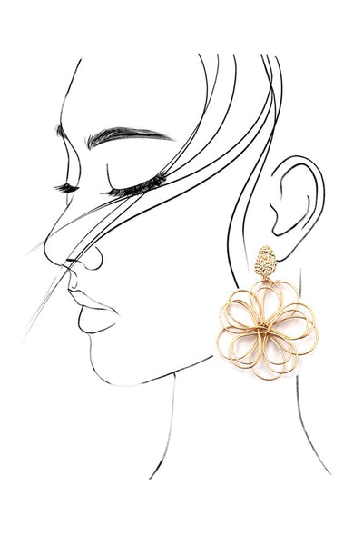 ENTWINED MATTE FLOWER DANGLE EARRINGS | 80E1622