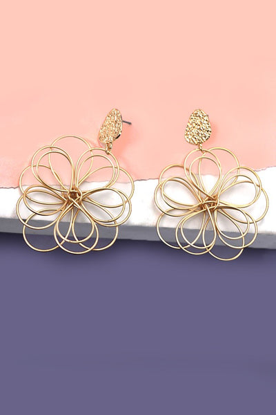 ENTWINED MATTE FLOWER DANGLE EARRINGS | 80E1622