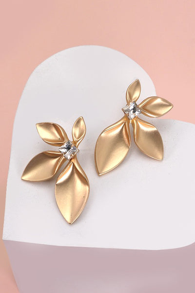 MULIT LEAF WITH RHINSTONE EARRINGS | 80E1655