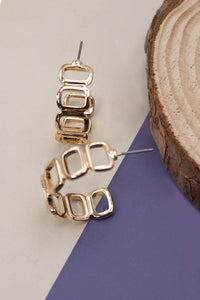 SQUARE LINK HOOP EARRING | 80E1657