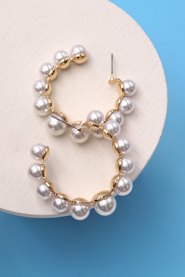 PEARL HOOP EARRINGS | 80E1680