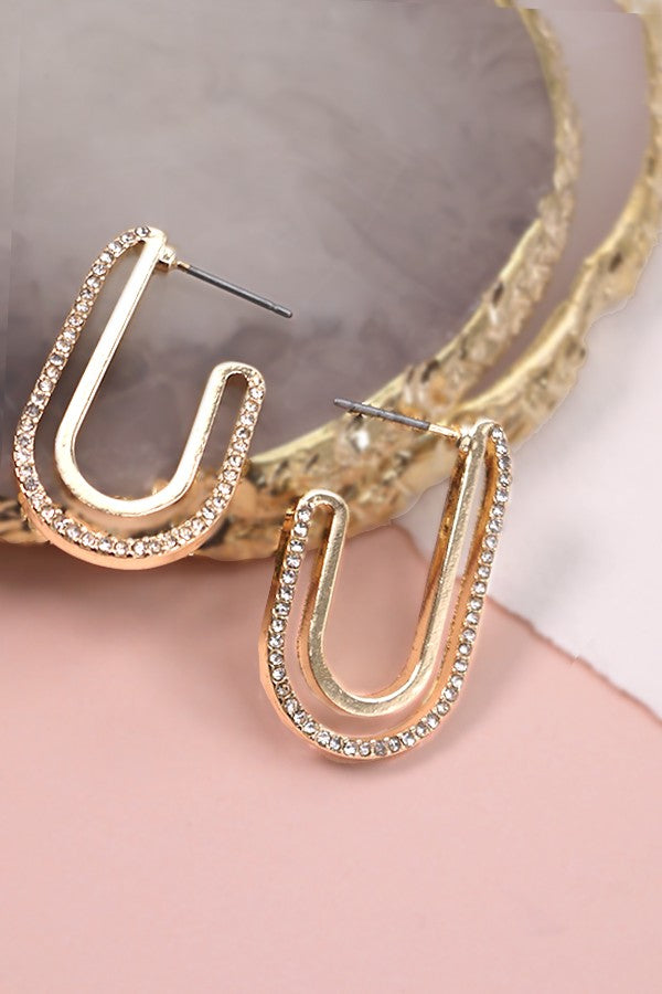 RHINESTONE HUGGIE EARRINGS | 80E1695