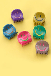 Circled  Smiley Shaped Mini Clips  set of 6 | 40H683