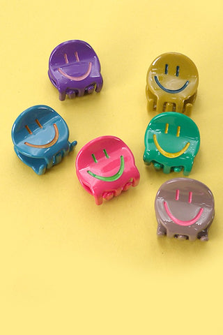 Circled  Smiley Shaped Mini Clips  set of 6 | 40H683